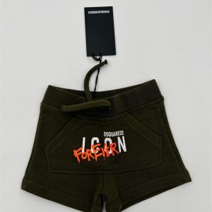 Dsquared2 Pantaloncino neonata nero con tasca centrale