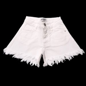 Iceberg Shorts in jeans bianco sfrangiato