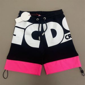 GCDS pantaloncino nero-fucsia con logo bianco centrale