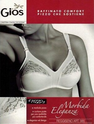 Reggiseno marca Gios serie Morbida eleganza articolo 985 sfoderato senza ferretto
