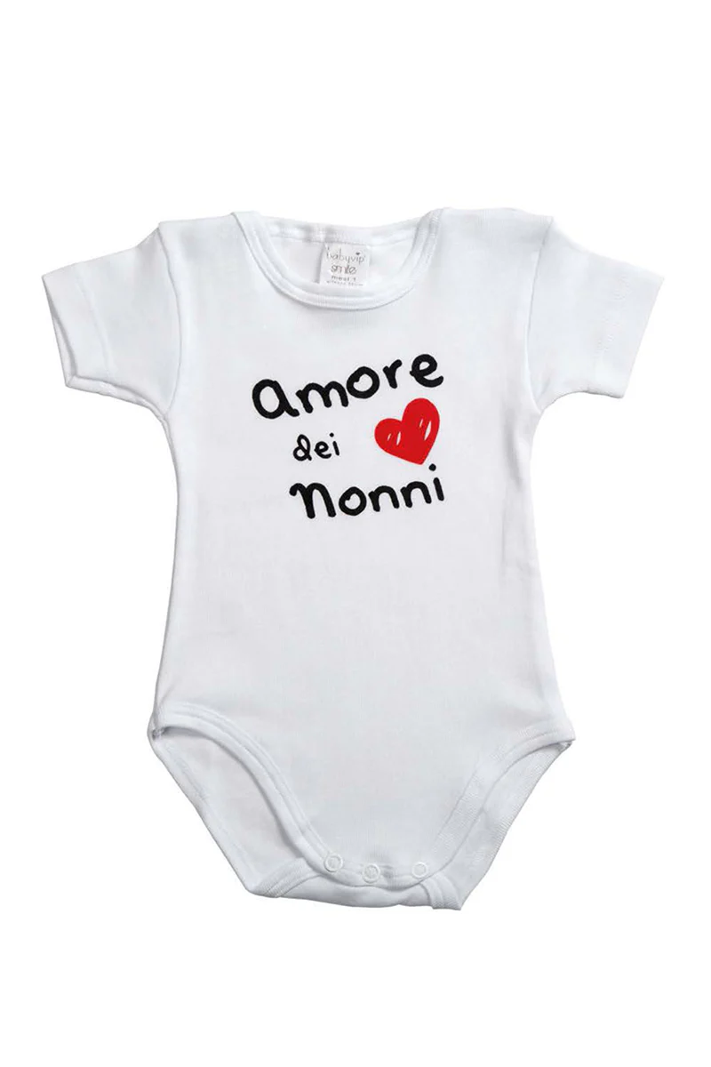 Body mezza manica con stampa "Amore dei nonni"