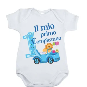 Body mezza manica in cotone con stampa
