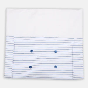Copertina in cotone a righe con bottoni