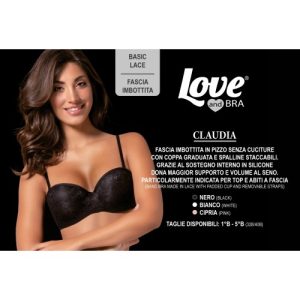 Reggiseno Love and Bra a fascia imbottito con ferretto modello Claudia