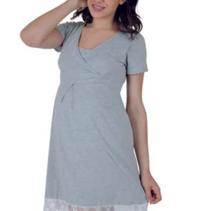 Camicia da notte per gravidanza e allattamento mezza manica