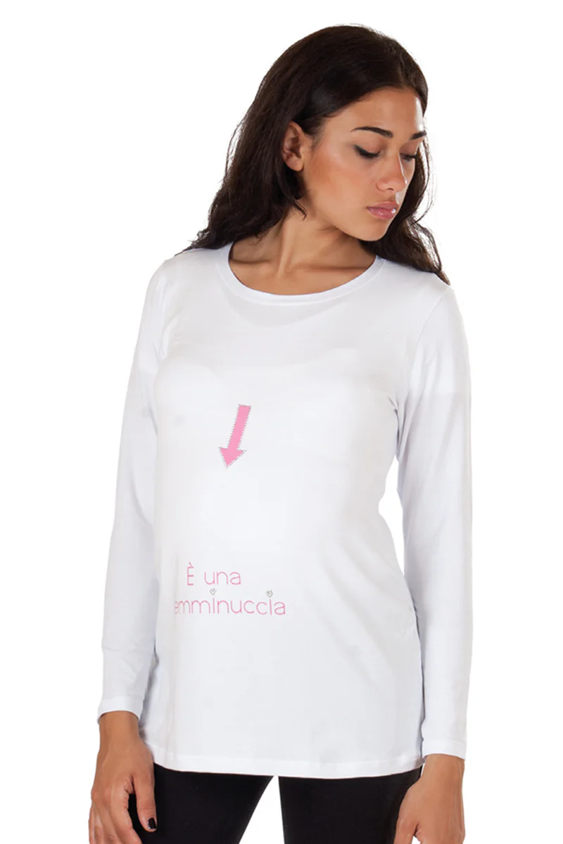 Maxi t-shirt con stampa e strass - immagine 2