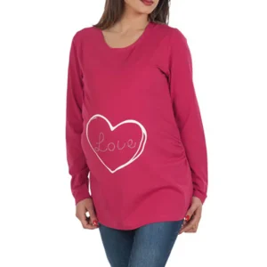 Maxi T-shirt premaman manica lunga con stampa