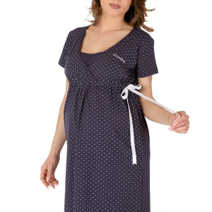Camicia da notte per gravidanza e allattamento mezza manica