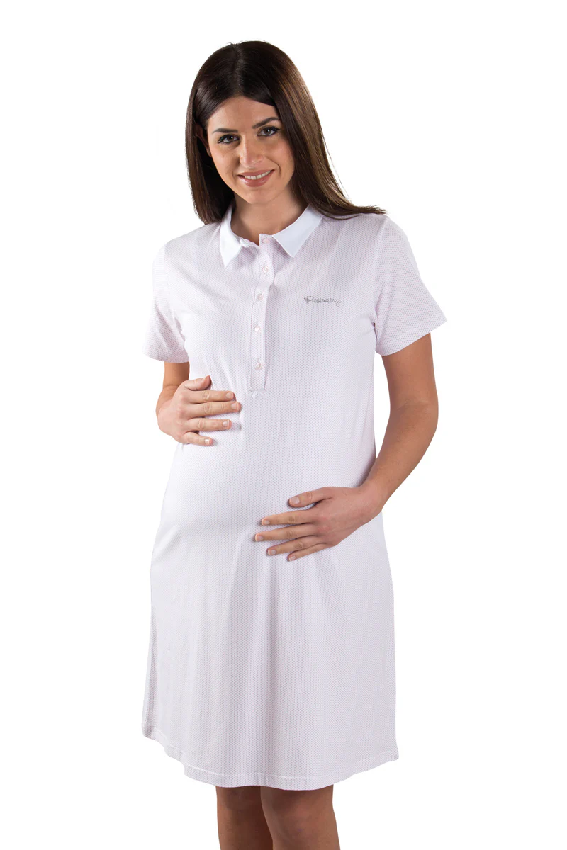 Camicia da notte per gravidanza e allattamento mezza manica - immagine 2