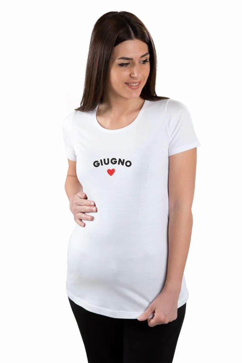 T-shirt premaman mezza manica con stampa mese - immagine 7