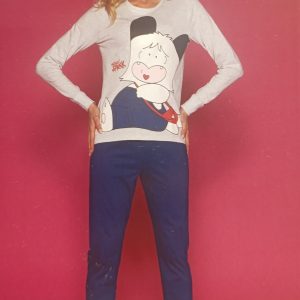 Pigiama sotto donna marca Sabor modello Hello Spank in cotone leggero in colore grigio