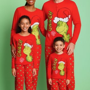 🎄 Pigiama Natalizio marca Sabor modello Grinch Natale 2025 in Caldo Cotone – Famiglia Coordinata 🎄