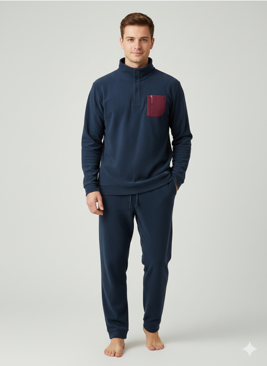 Pigiama Uomo calibrato marca Noidinotte in Soft-Pile – Comfort Extra e Stile Blu Navy. - immagine 2