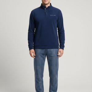 Pigiama Uomo calibrato marca Noidinotte in Soft-Pile – Comfort Extra e Stile Blu light