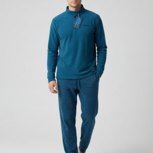Pigiama Uomo calibrato marca Noidinotte in Soft-Pile – Comfort Extra e Stile Verde Acqua