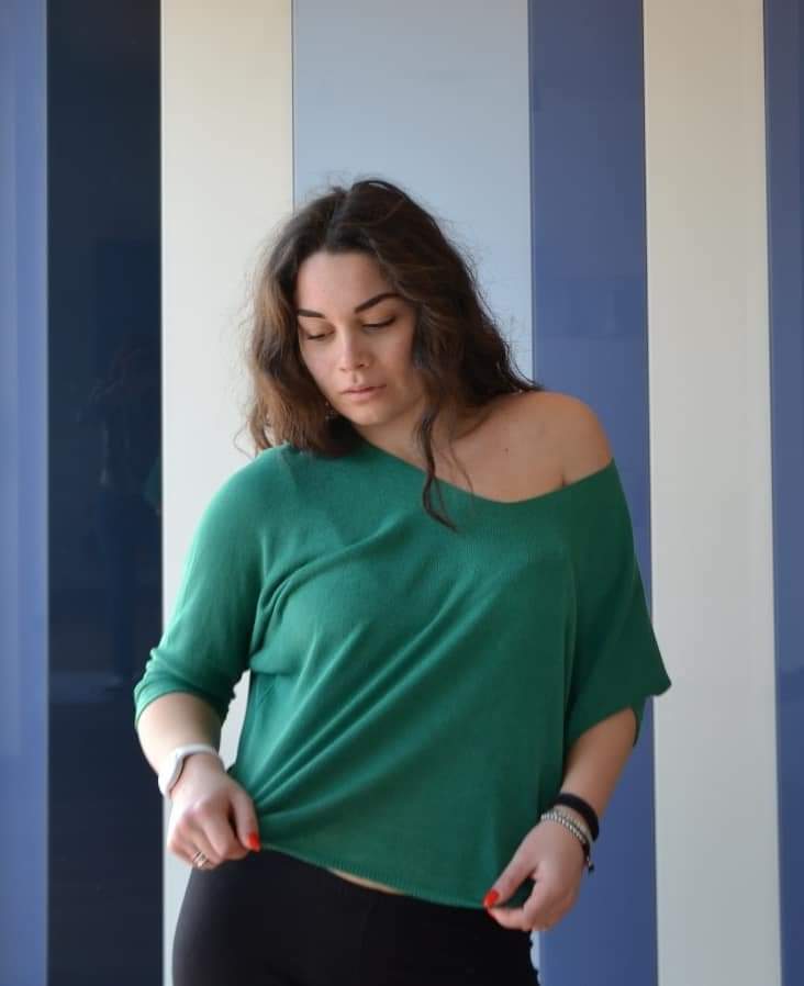 Maglia donna Chanellina maniche a tre quarti in cotone e viscosa made in italy - immagine 4
