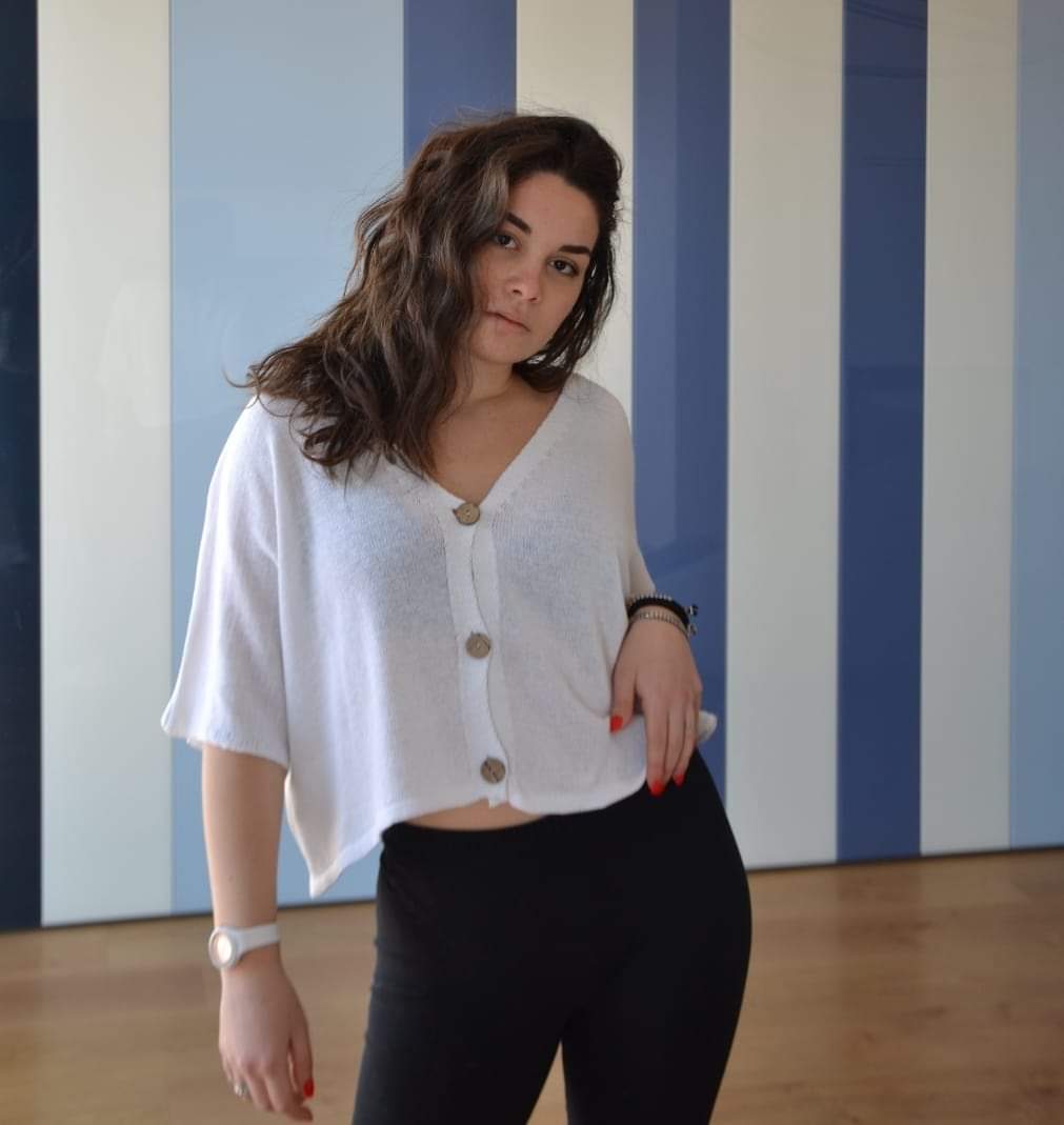 Maglia donna Desireè maniche a tre quarti abbottonata avanti in cotone e viscosa made in italy - immagine 7