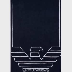 Telo mare blu Emporio Armani in cotone di spugna