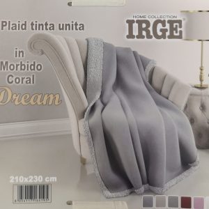 Maxi plaid / coperta Irge matrimoniale in morbido coral modello dream
