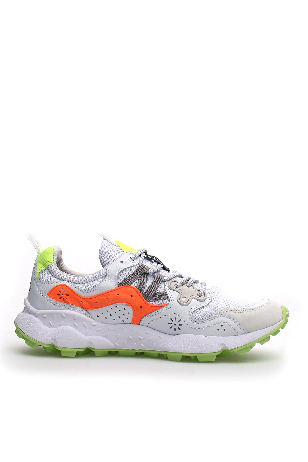 Sneakers Flower Mountain in suede e mesh color white fluo Yamano 3