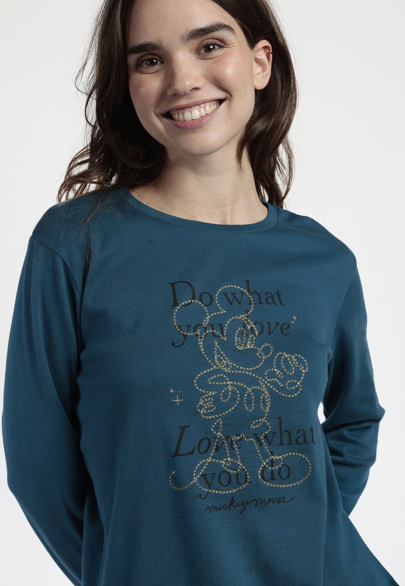 Pigiama Donna marca Admas modello Minnie Mouse in Caldo Cotone – Blu Ottanio - immagine 5