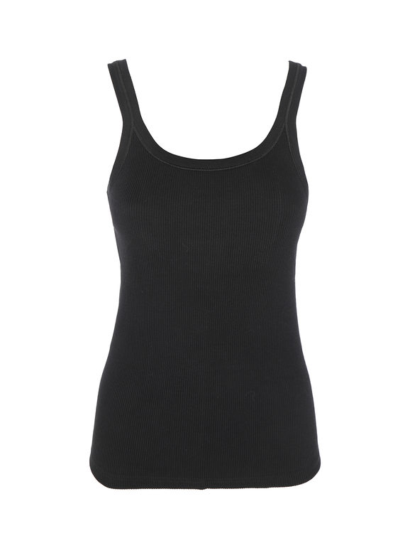 Canottiera donna marca MySublime in 100% cotone a costine e spalle strette - immagine 6