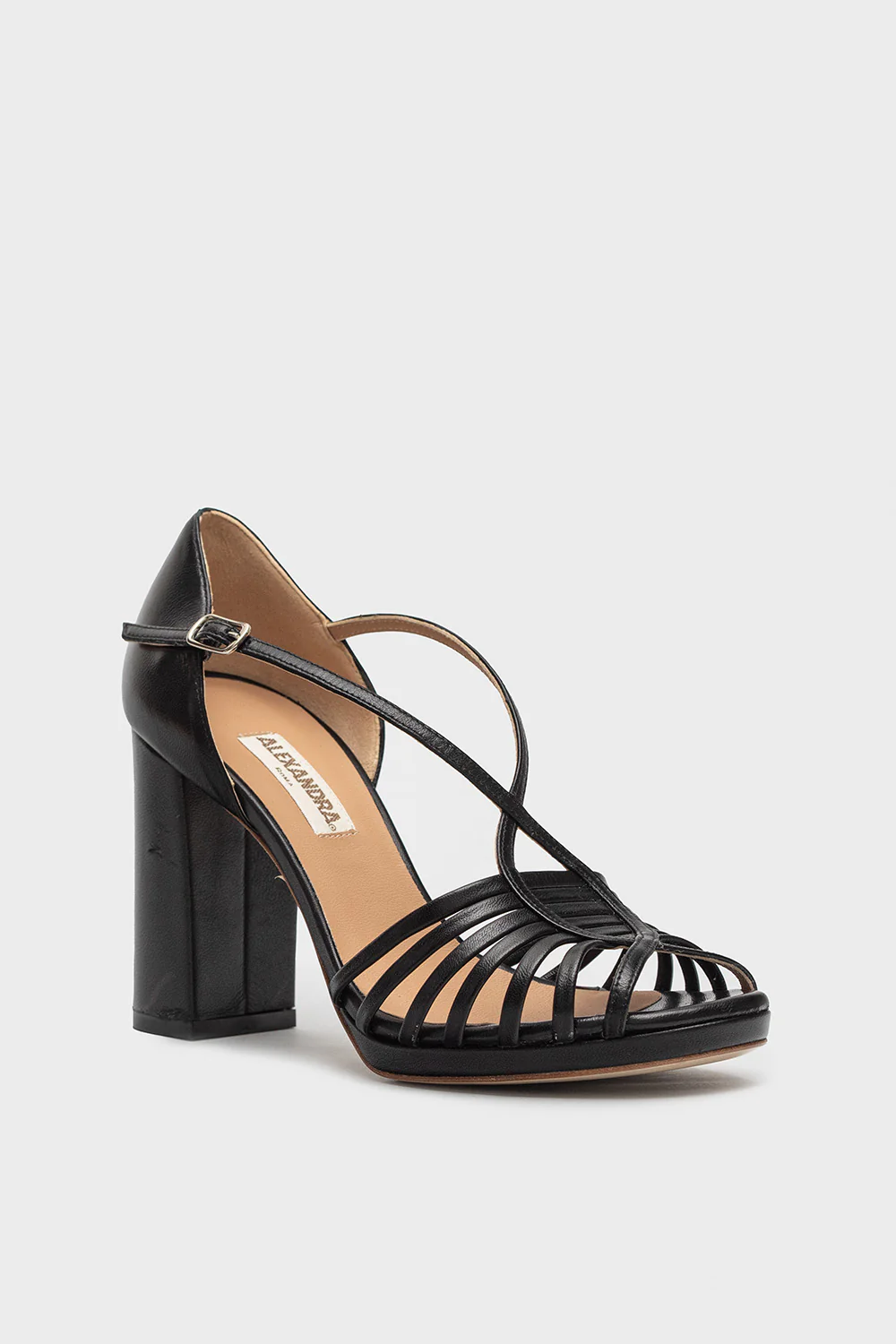 Sandalo Alexandra da donna in pelle nera ginger - immagine 3