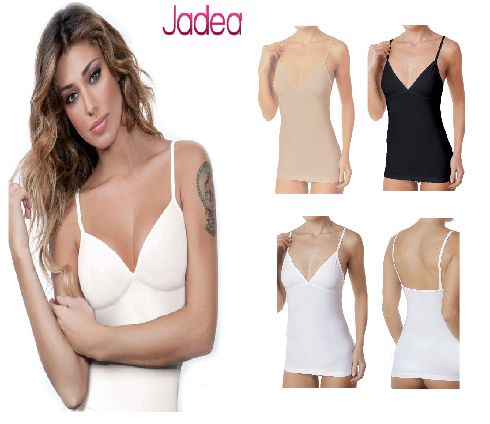 Top donna marca Jadea modello a spalla sottile con forma del seno art. 2009 in cotone elasticizzato - immagine 8