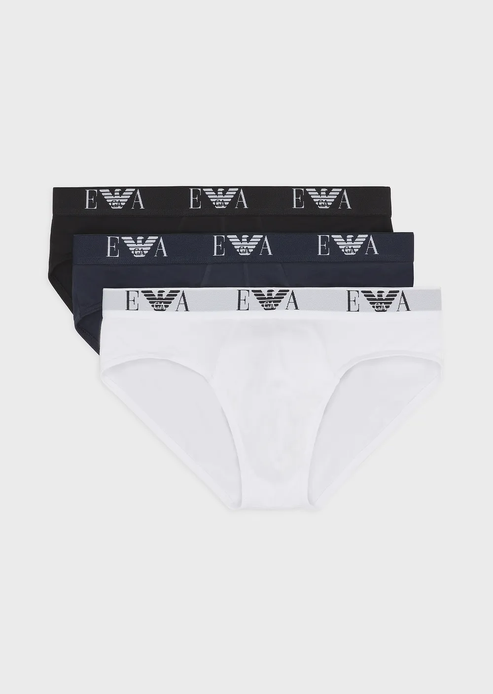Slip uomo Emporio Armani in cotone elasticizzato in confezione multicolor da 3 pezzi - immagine 9