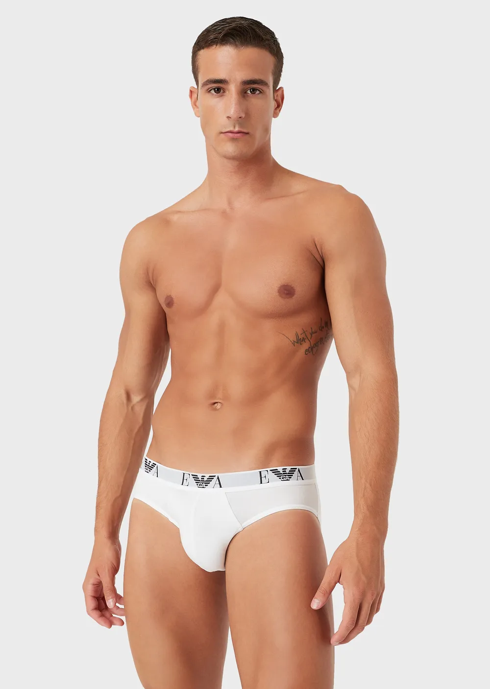 Slip uomo Emporio Armani in cotone elasticizzato in confezione multicolor da 3 pezzi - immagine 3